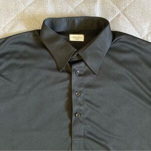 Collars & Co Polo Shirt Mens XL Black Dress Collar Golf Casual 100% Polyester